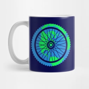 Mountain Bike Tire Earth Gear Graphic Biking Design Mug